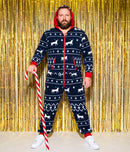 Men's Blue Reindeer Jumpsuit